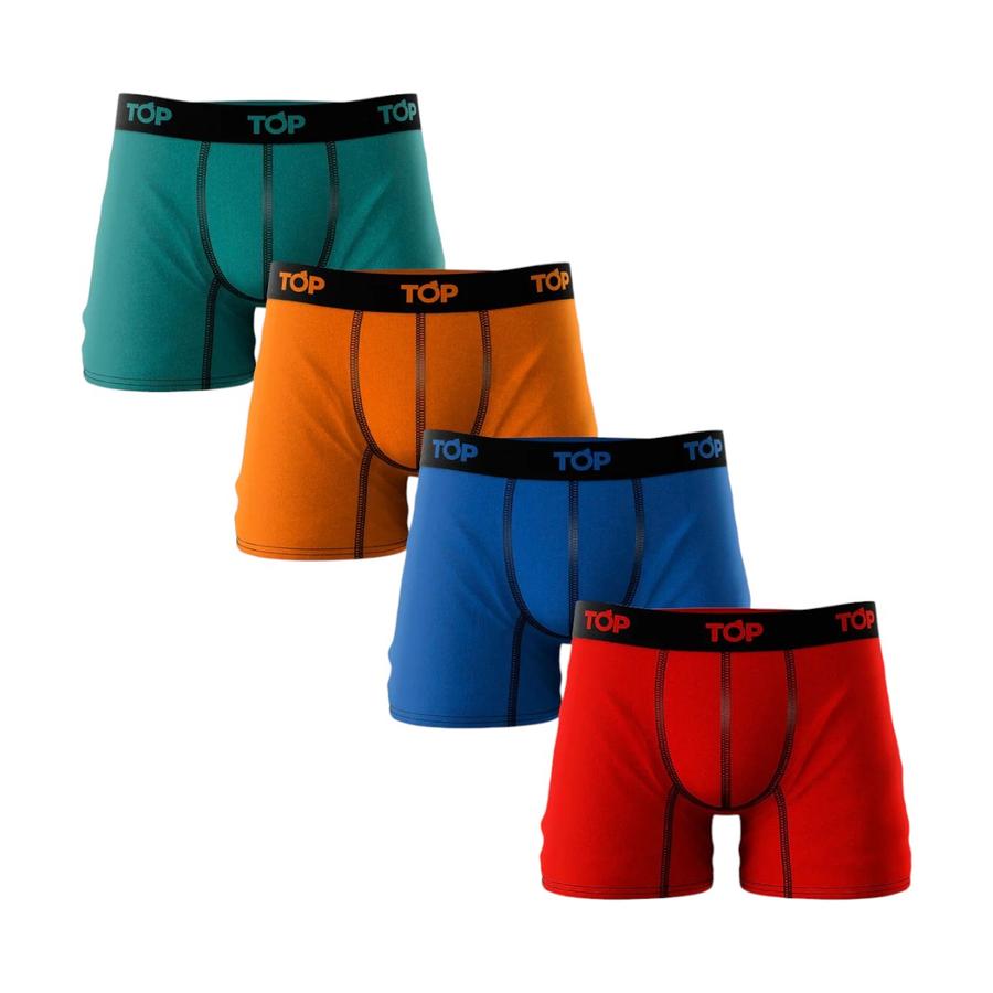 Bóxer Medio Hombre TOP Pack 4 Algodón