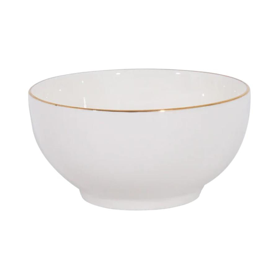 Bowl Porcelana Blanca Royal Hallen 15 cm con Borde Dorado