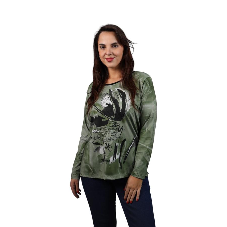 Polera Estampada Tachas Mujer Give W56430 Verde