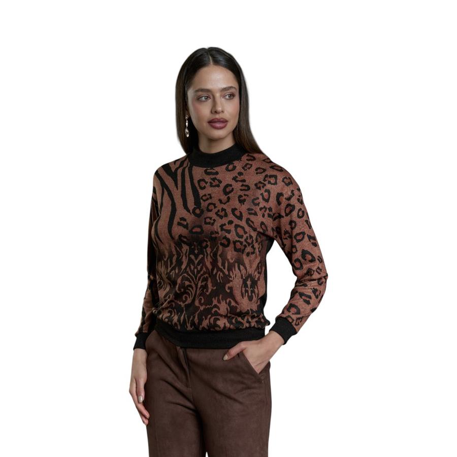 Polera Estampada Mix Mujer Give Y76420 Camel