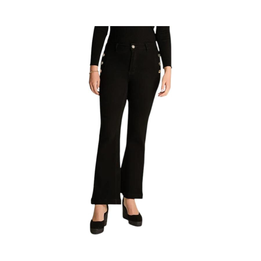 Jeans Flare Mujer Lorenzo di Pontti Negro
