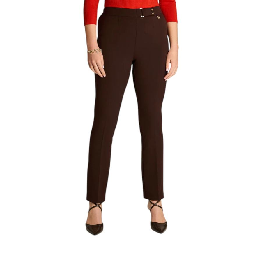 Pantalón Recto Mujer Lorenzo di Pontti Café