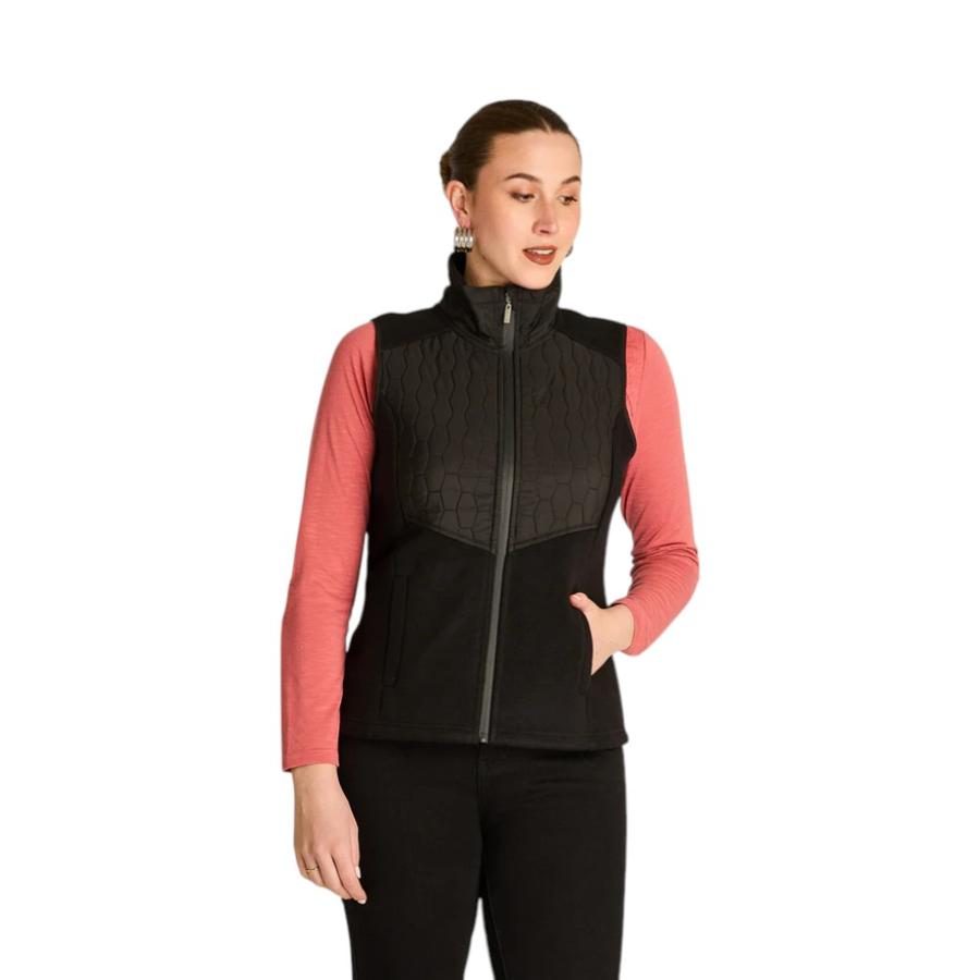 Chaleco Polar Mujer Weekend Diseño Quilted Negro