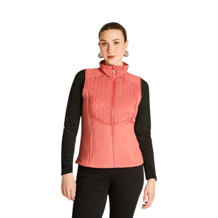 Chaleco Polar Mujer Weekend Diseño Quilted Rosado