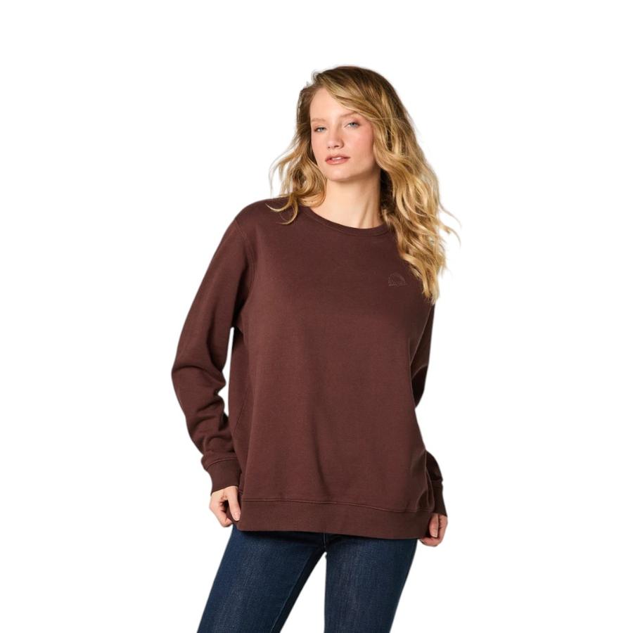 Polerón Mujer Wrangler Crewneck Regular Café