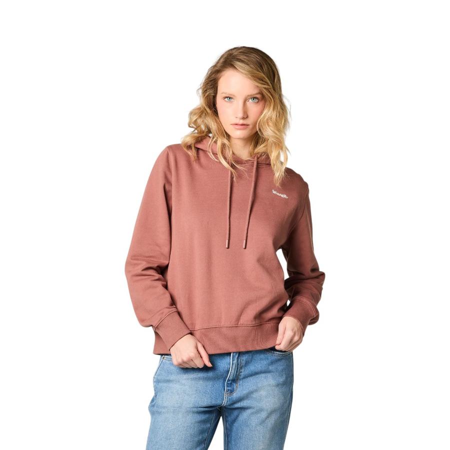 Polerón Mujer Wrangler Hoodie Regular Café