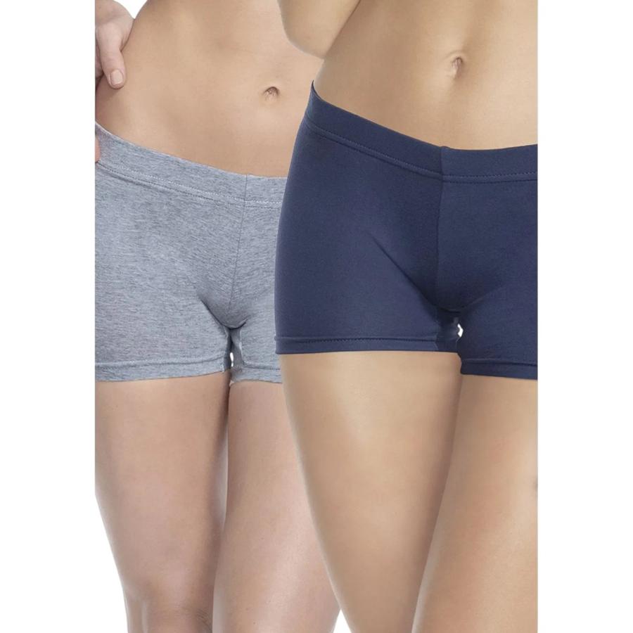 Pack 2 Pantaleta Mujer Intime Algodón Azul y Gris - Talla S
