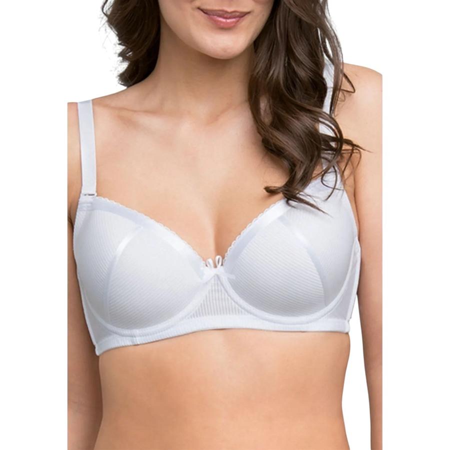 Sostén Copa C Mujer Microfibra Satín Blanco 36C