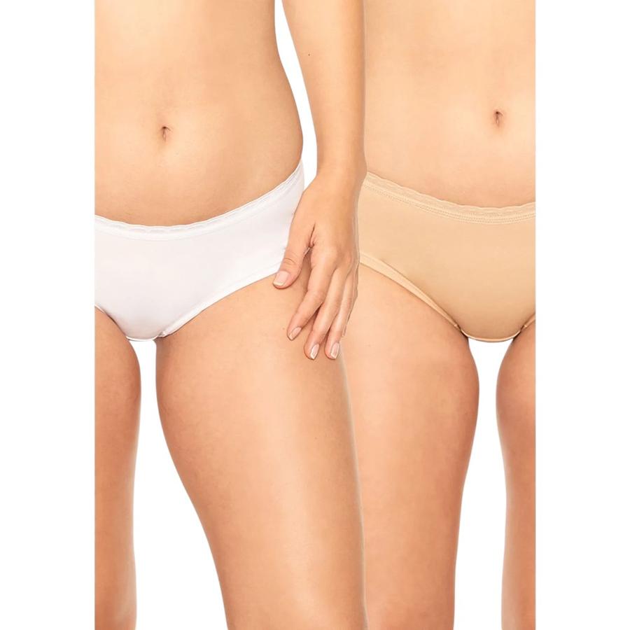 Pack 2 Pantaleta Mujer Intime Algodón Blanco Beige L