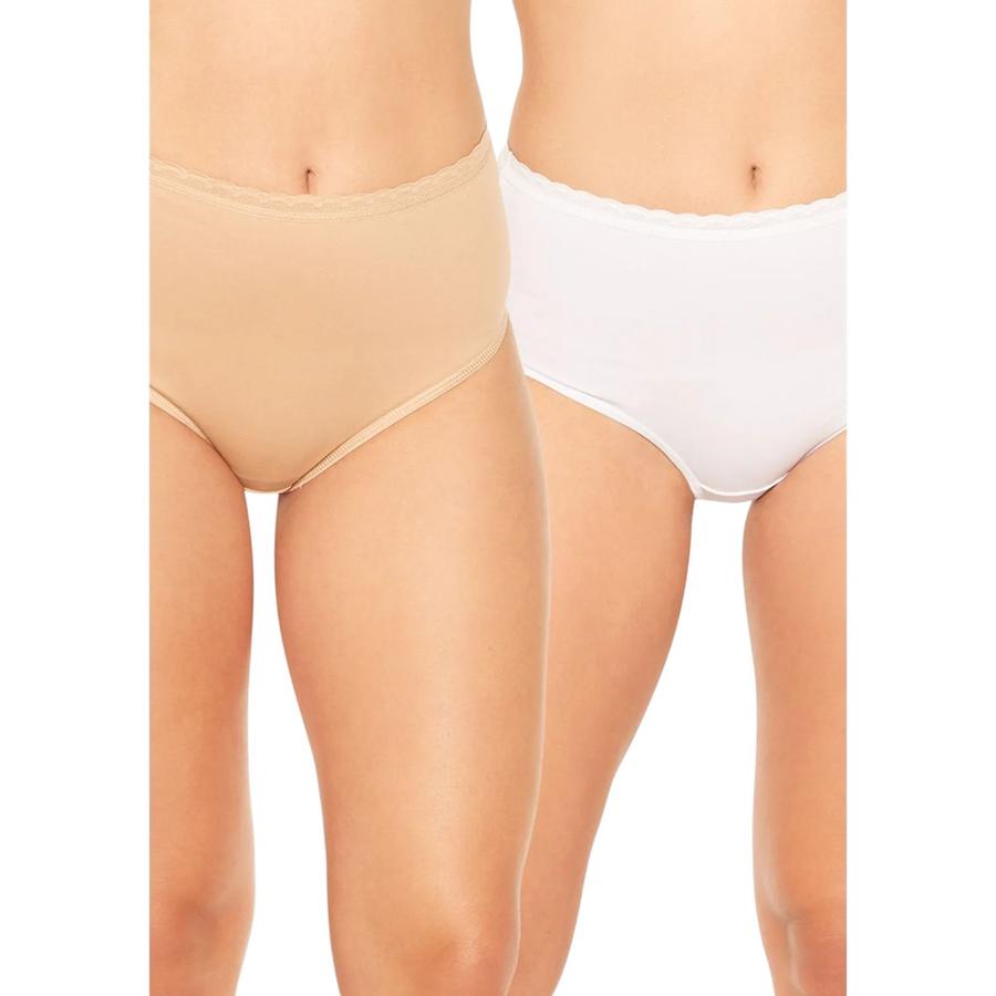 Pack 2 Calzón Maxi Mujer Intime Algodón Blanco Beige S