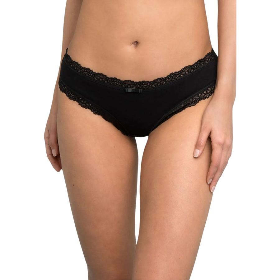 Pack 3 Culotte Mujer Intime Algodón Encaje Negro L