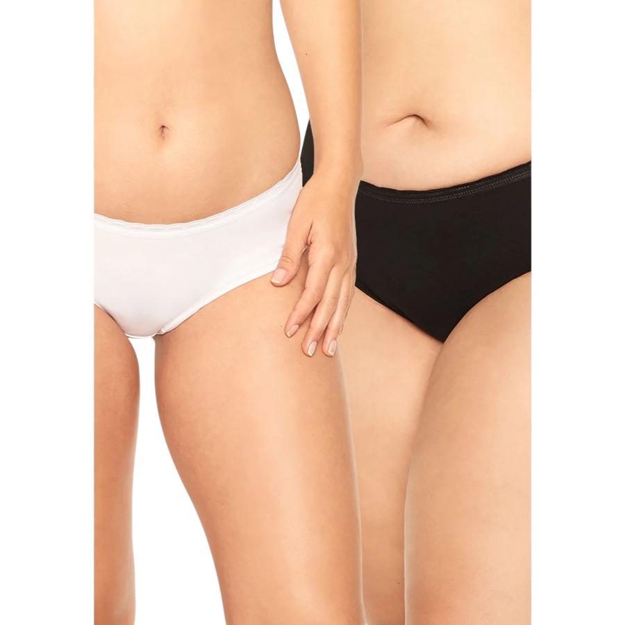 Pack 2 Pantaleta Mujer Intime Algodón Blanco Negro M