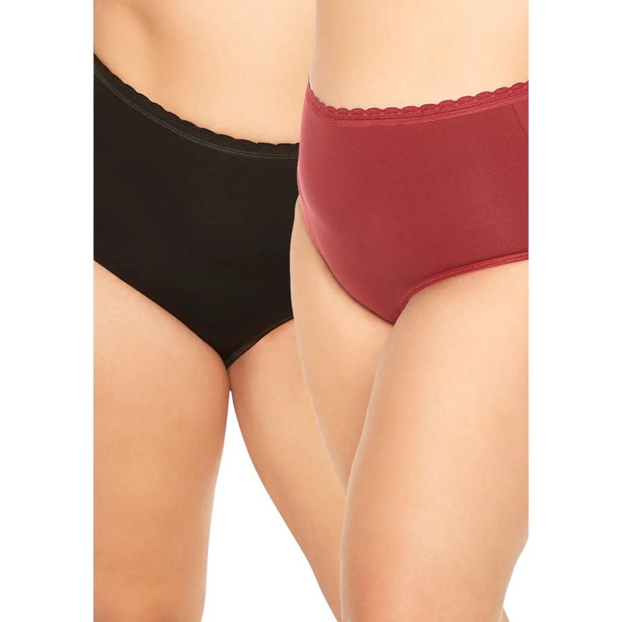 Pack 2 Calzón Maxi Mujer Intime Algodón Burdeo Negro M