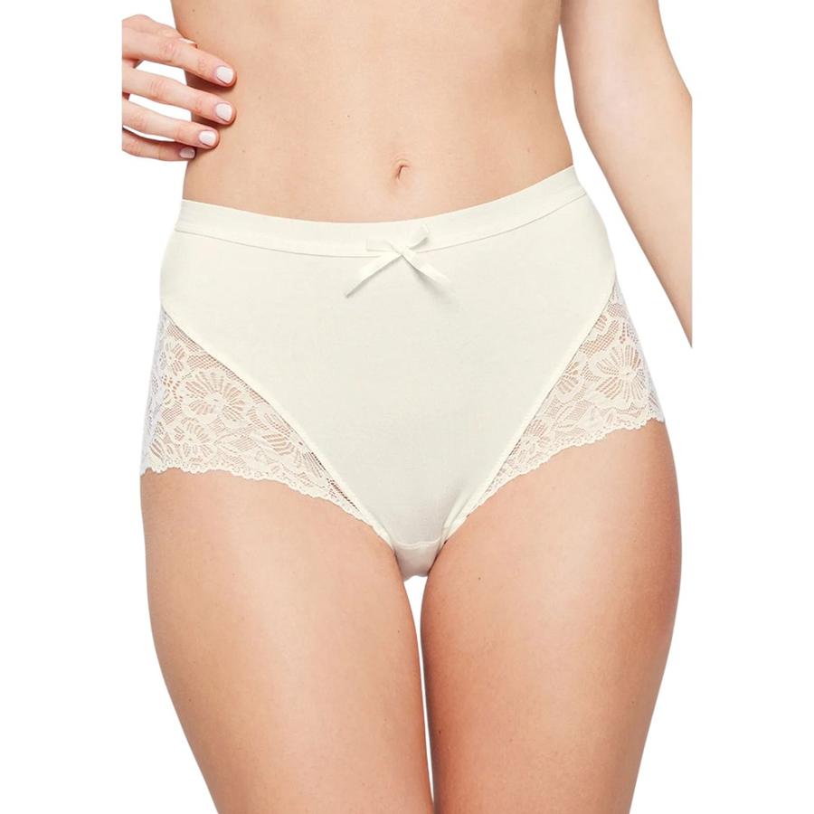 Calzón Midi Mujer Intime Viscosa Encaje Ivory M