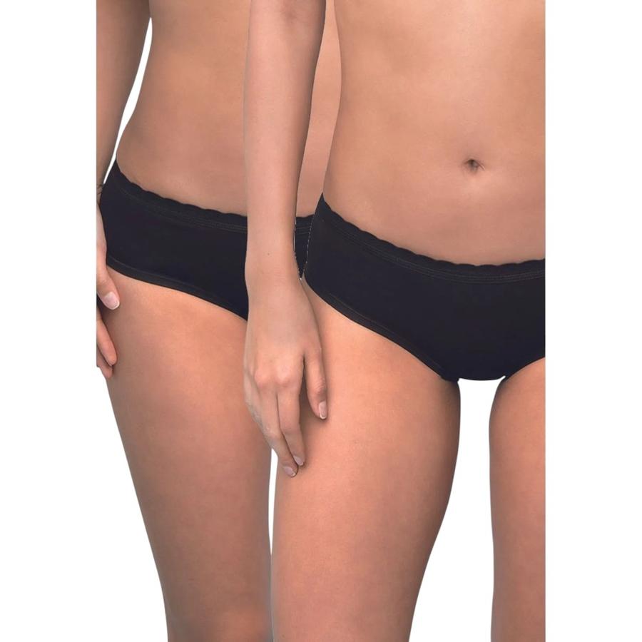 Pack 2 Pantaleta Mujer Intime Algodón Elasticado Negro M