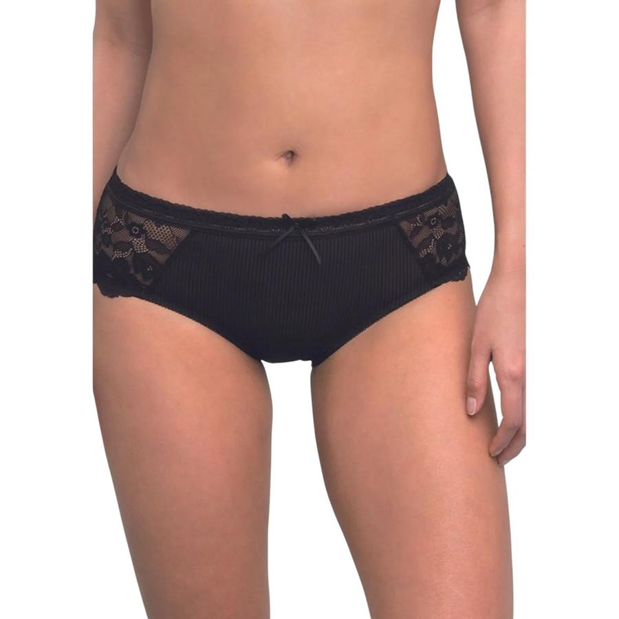 Pantaleta Mujer Intime Microfibra Fantasía y Encaje Negro L