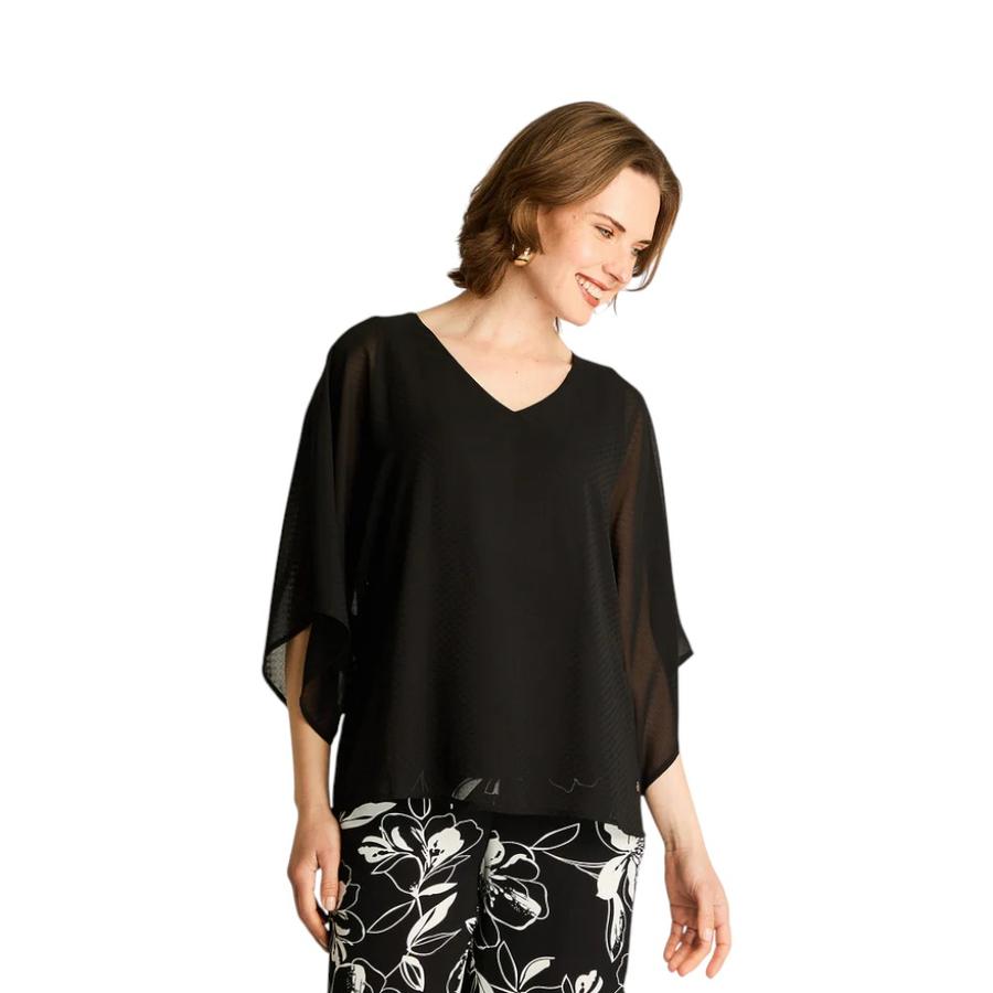 Túnica Manga Corta Mujer Lorenzo di Pontti 227502 Negra