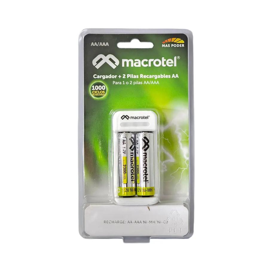 Cargador MacroTel Con 2 Pilas Recargables