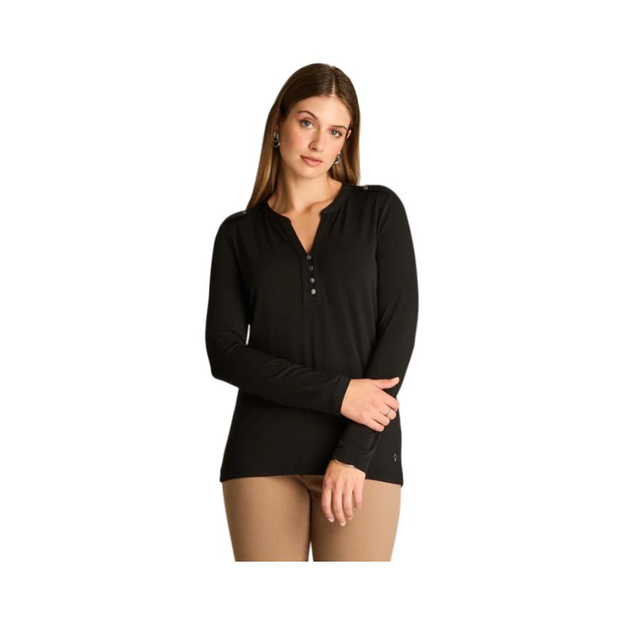 Polera Escote Mao Mujer Lorenzo di Pontti 108506 Negra