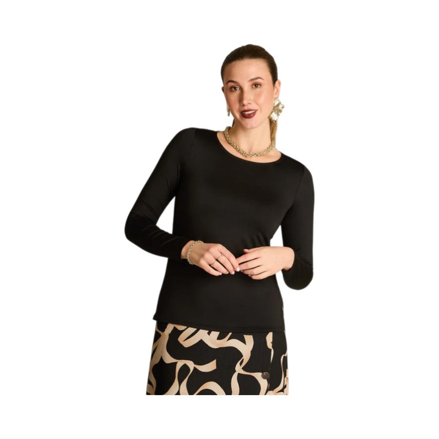 Polera Manga Larga Mujer Lorenzo di Pontti 100010 Negra