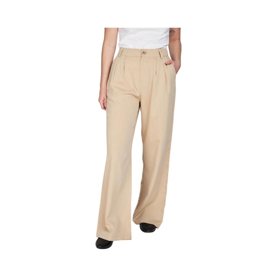 Pantalón Ancho con Pinzas Mujer Eclipse Elena Beige
