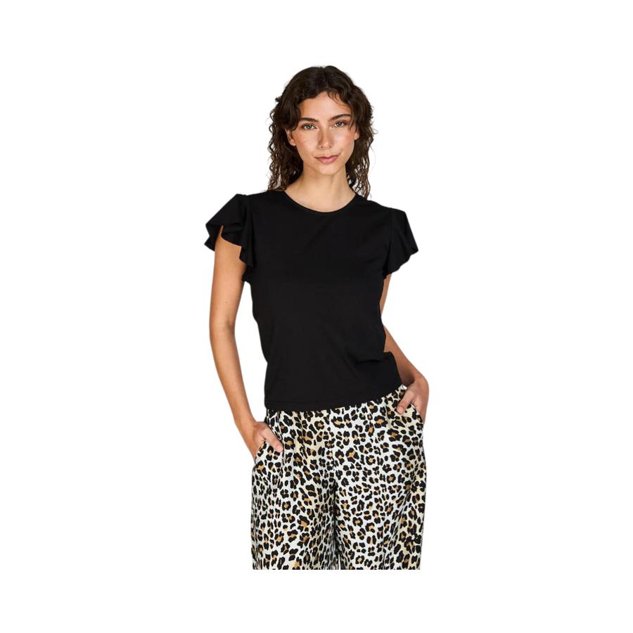 Polera Vuelos Mujer Eclipse Margarita Negro