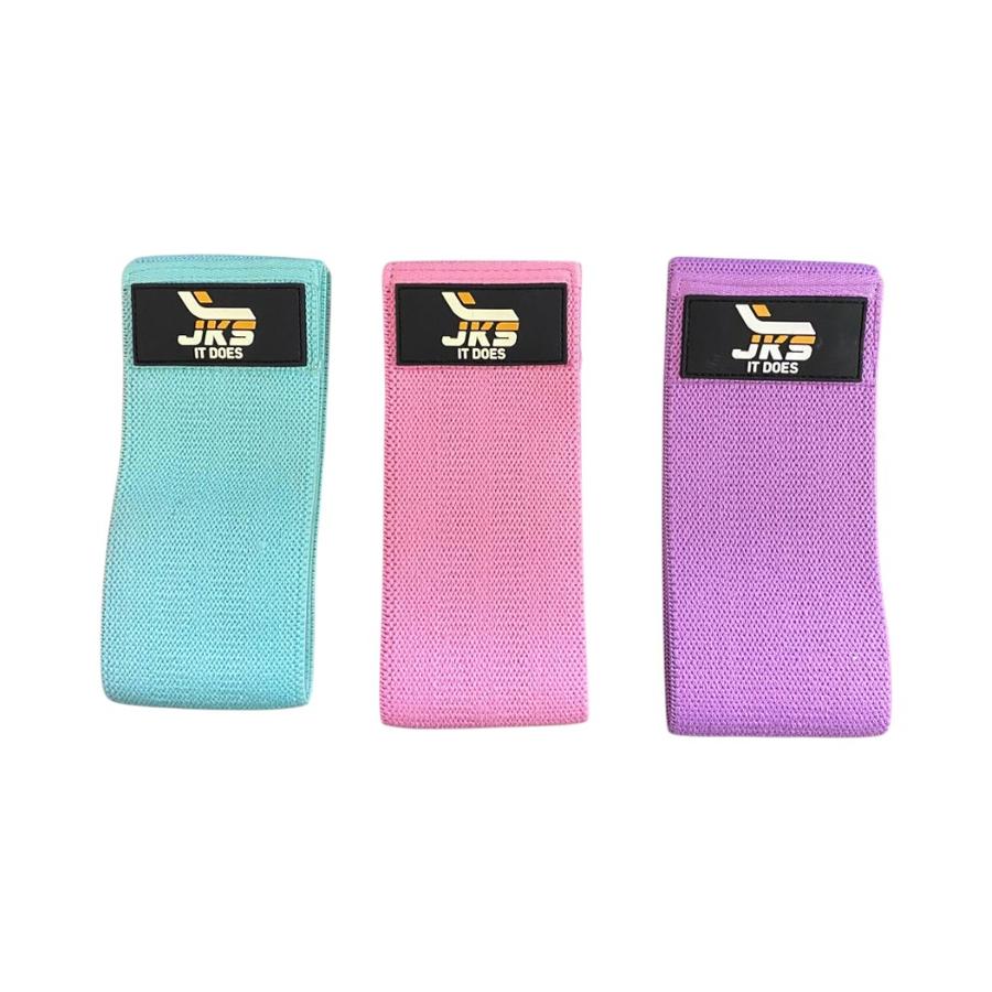 Bandas Elásticas 3 Pcs de Tela con Bolso Pro Fitness JKS