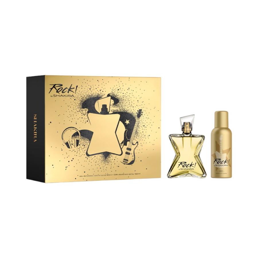 Set Perfume Shakira Rock! EDT 80ml+Desodorante 150ml Dorado