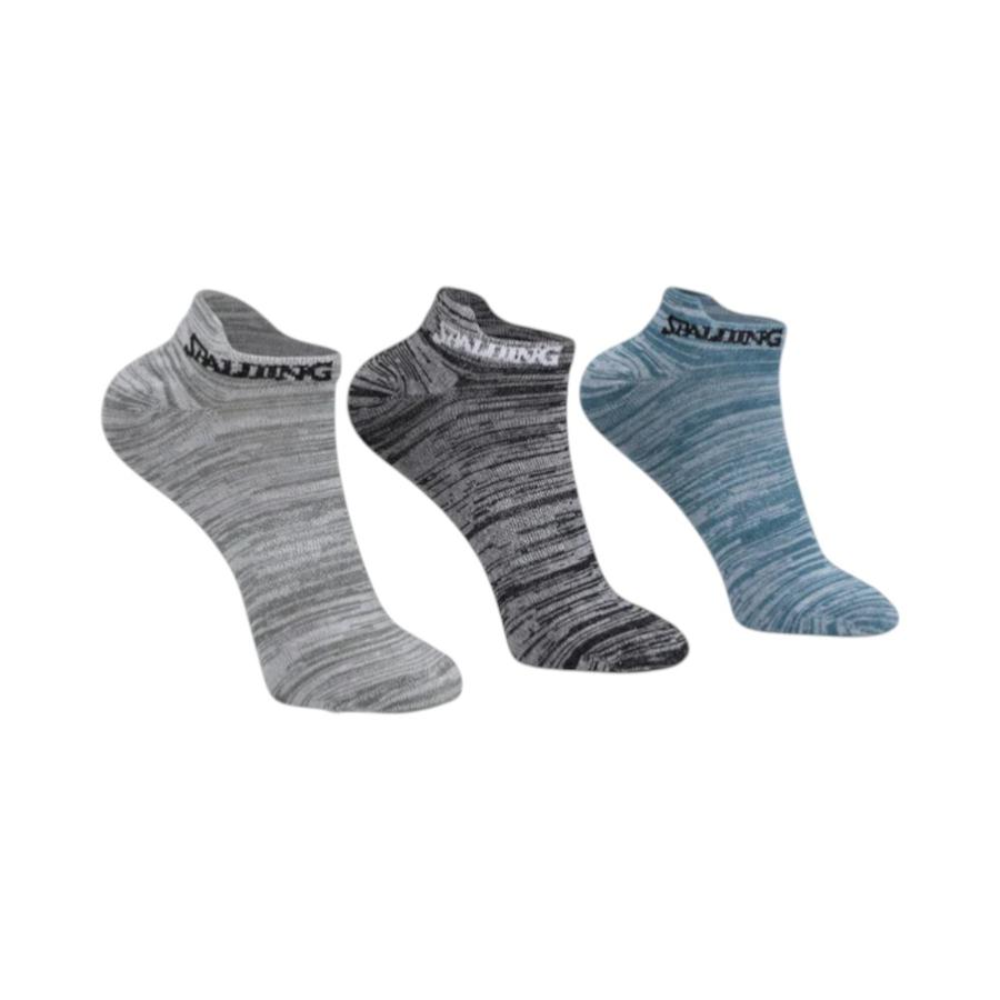 Pack 3 Calcetines Cortos Unisex 40-45 Spalding Gris