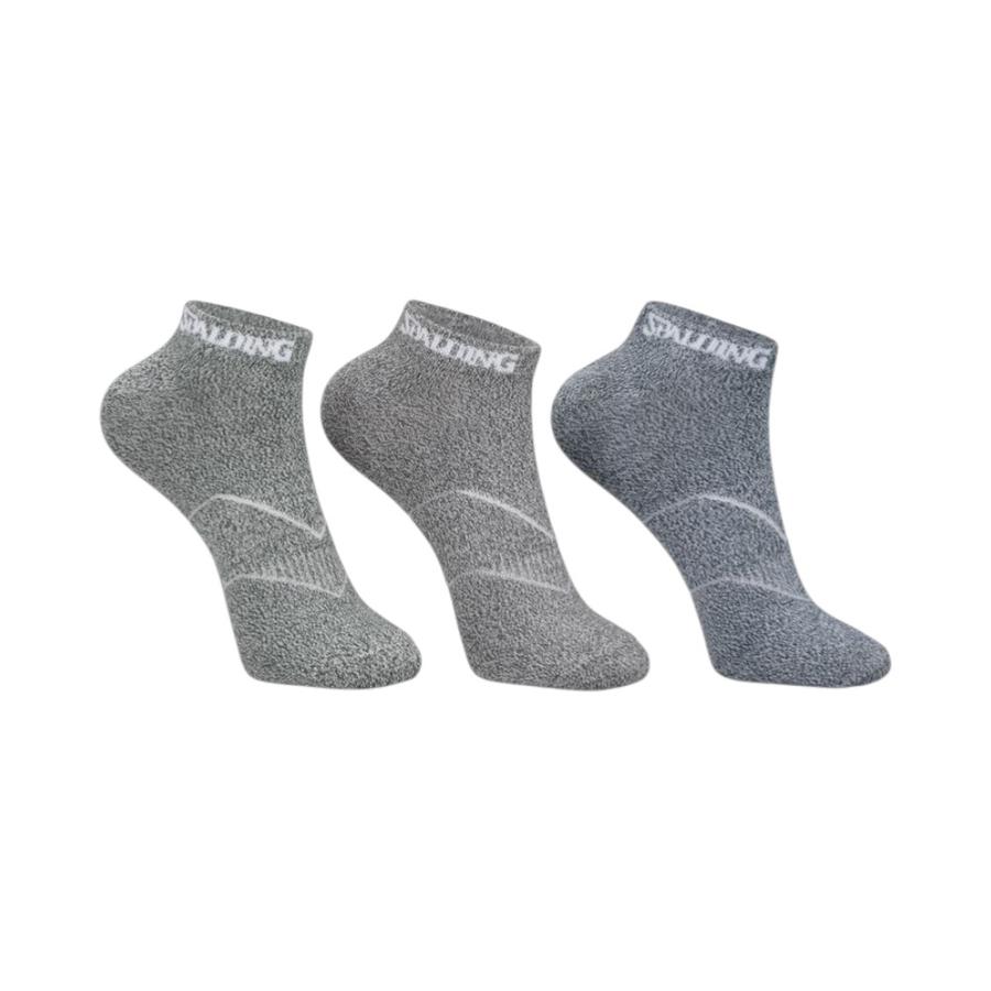 Pack 3 Calcetines Cortos Unisex 40-44 Spalding Mixed Gris