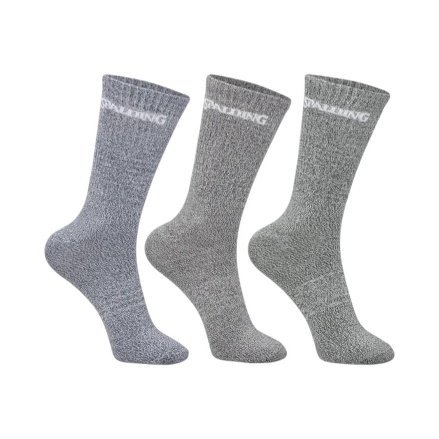 Pack 3 Calcetines Unisex 40-44 Spalding Medios Mixed Gris