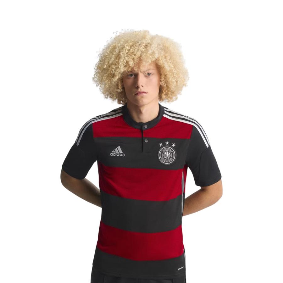 Camiseta Hombre Adidas Alemania Visitante 2014 Negro Rojo