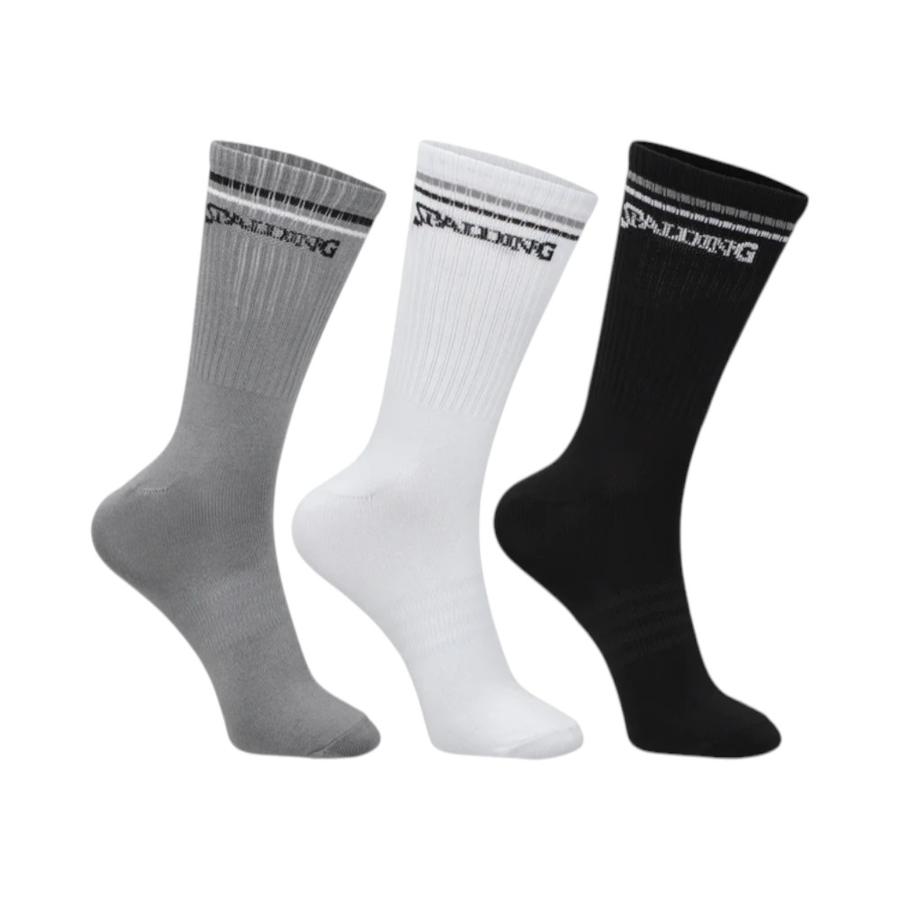 Pack Calcetines Medios Unisex 40-44 Spalding Lineas BNG