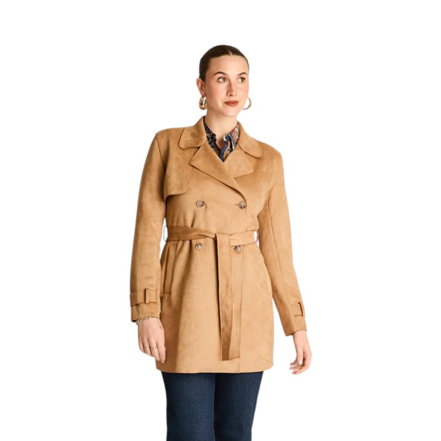 Trench Mujer Weekend Suede Camel