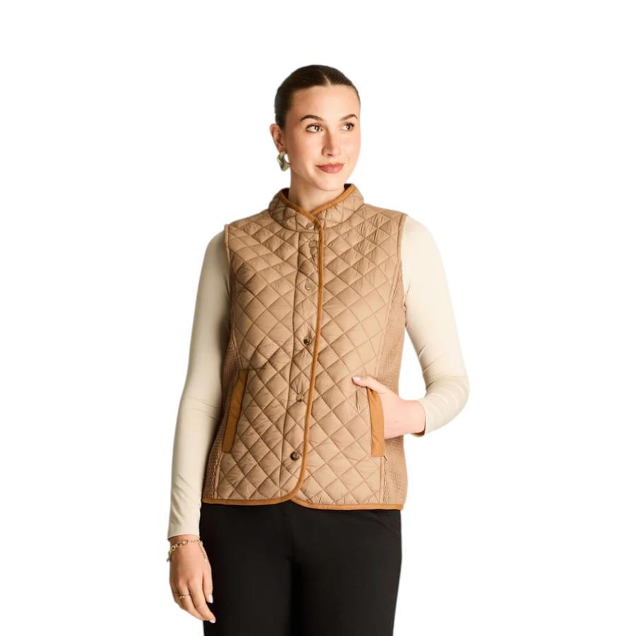 Parka Sin Mangas Mujer Lorenzo di Pontti Acolchada Camel