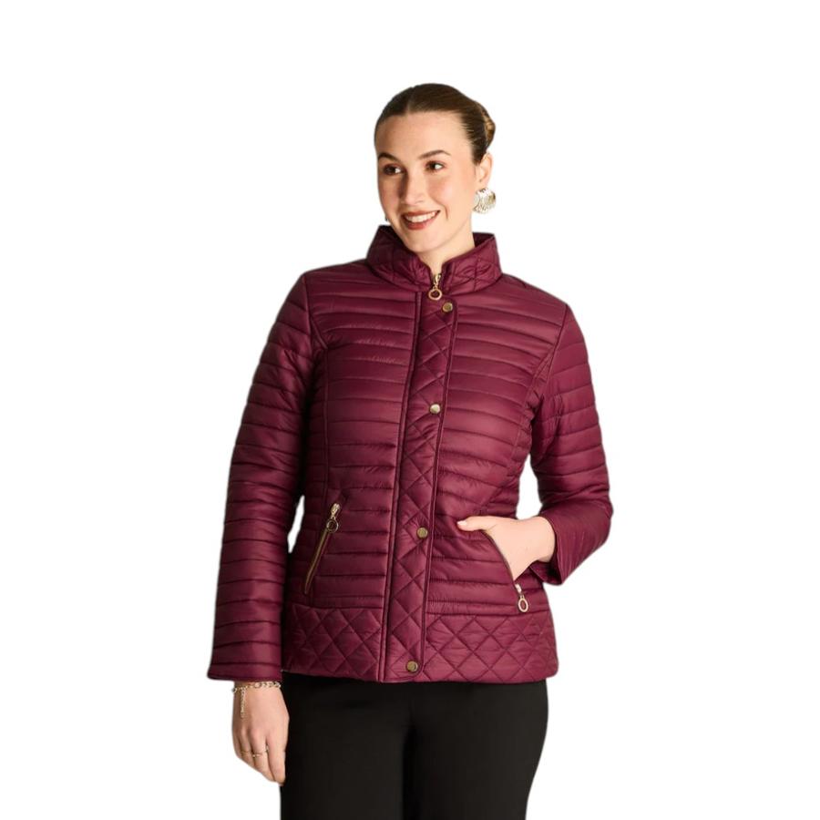 Parka Manga Larga Mujer Lorenzo di Pontti Acolchada Burdeo