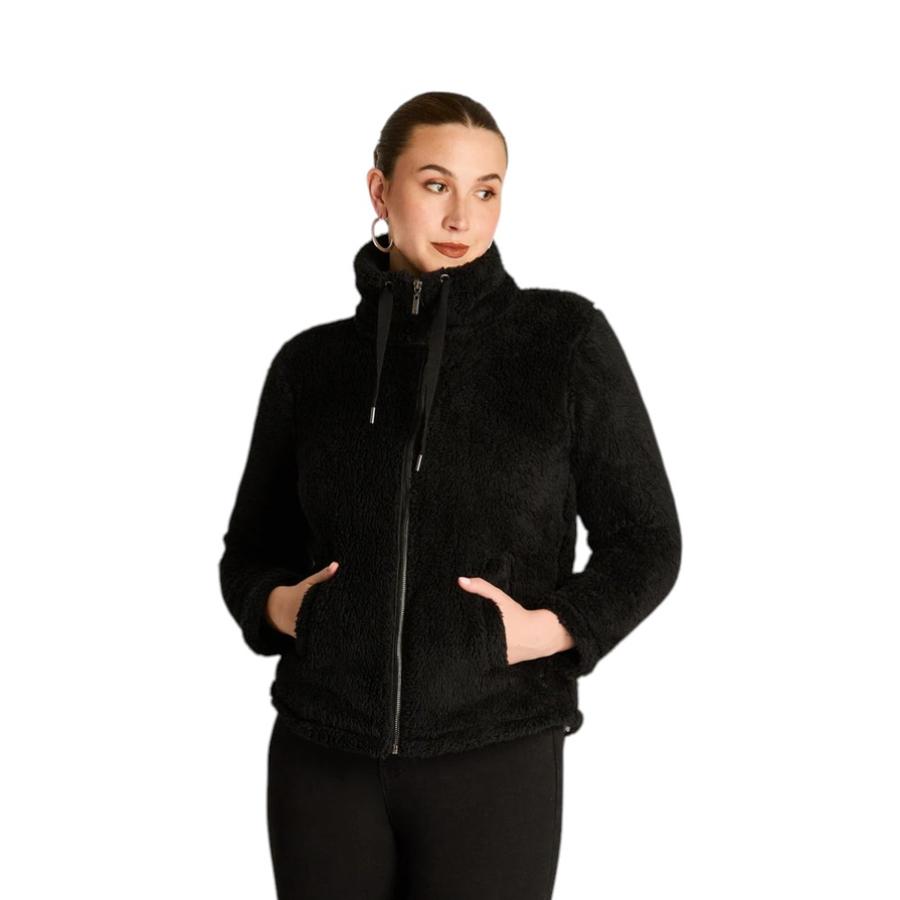 Polerón Mujer Weekend Coral Fleece Full Zip Negro