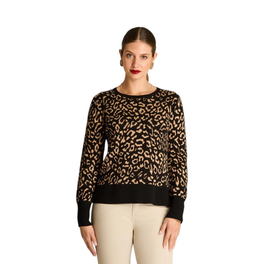 Sweater Mujer Weekend Animal Print Negro