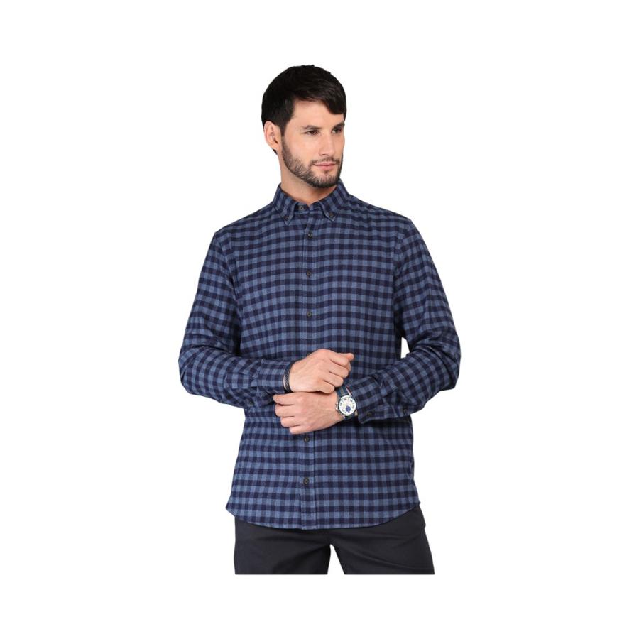 Camisa Hombre Arrow Franela A Cuadros Azul