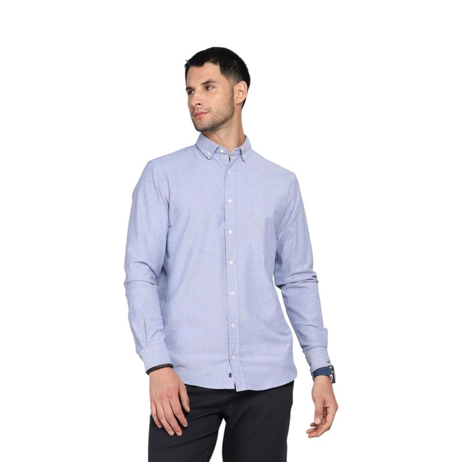 Camisa Hombre Arrow Oxford Spandex Azul