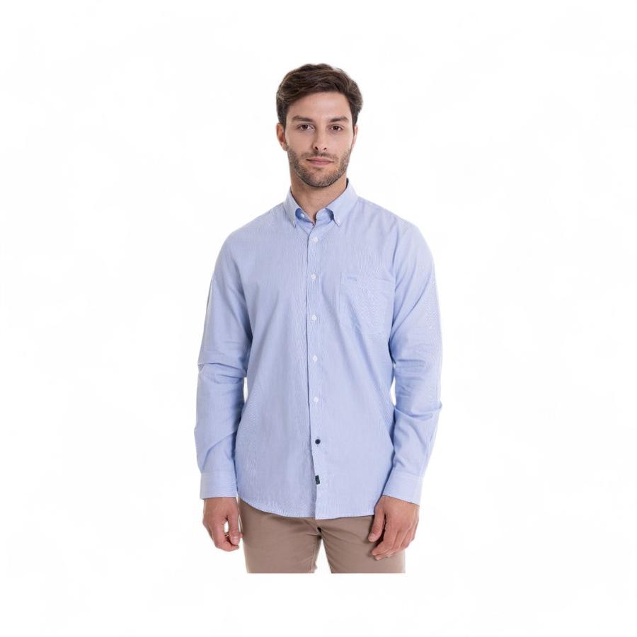 Camisa Hombre Mc Gregor Manhattan Dobby Comfort Fit Celeste