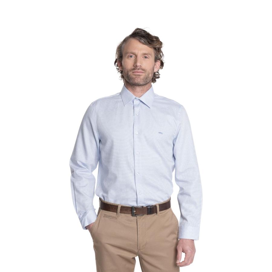 Camisa Hombre Mc Gregor Williamsburg Jacquard Azul Marino