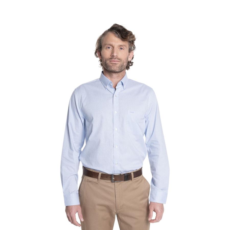 Camisa Slim Fit Hombre Mc Gregor Wall Street Celeste