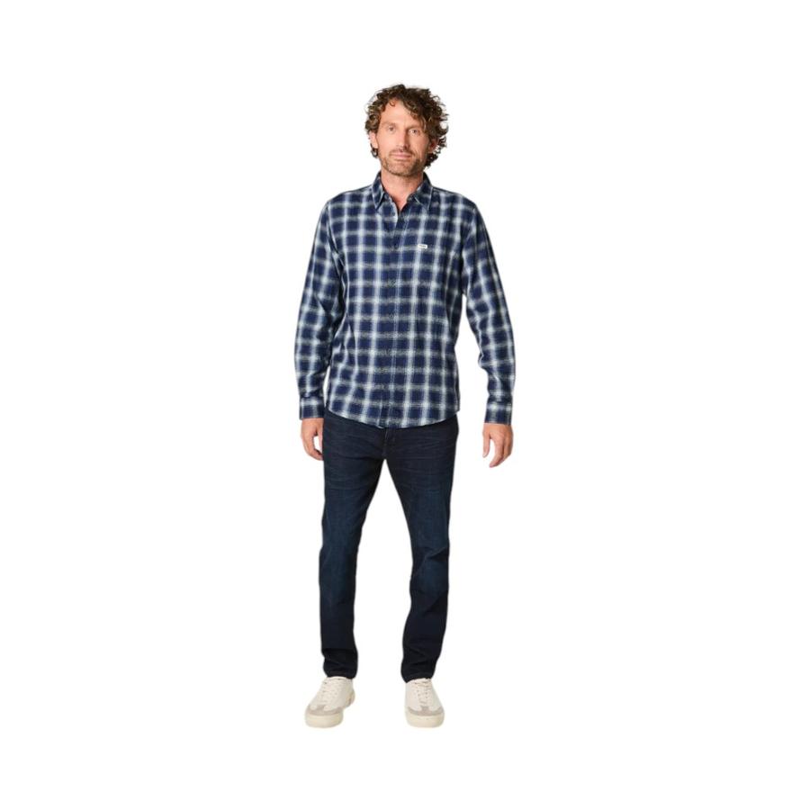 Camisa Hombre Wrangler Cuadros Azul
