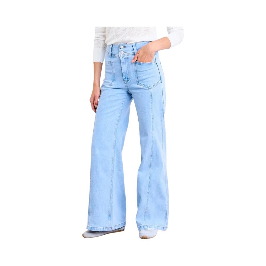 Jeans Mujer IO Liso Celeste