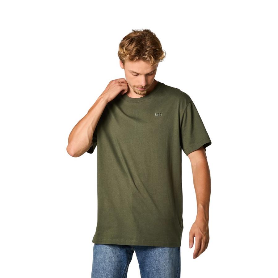 Polera Hombre Bordado Lee Regular Verde