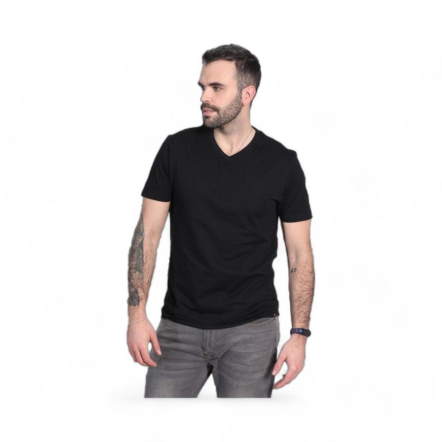 Polera Hombre Cuello V Potros Roma Negro