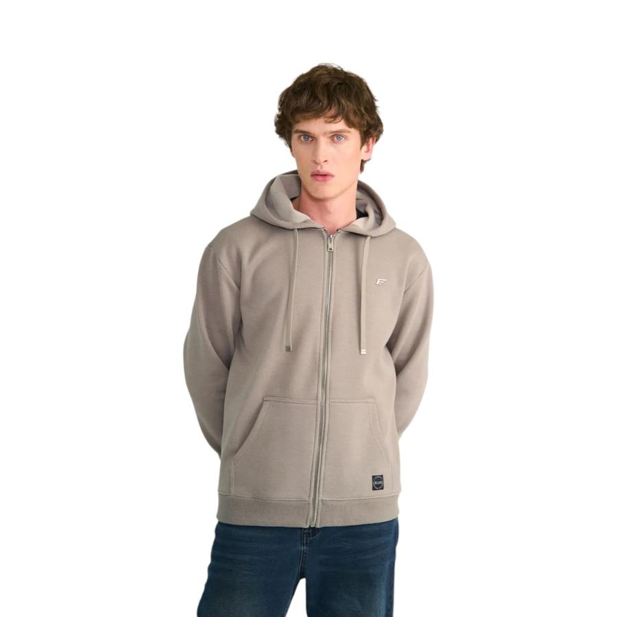 Polerón Hombre Ellus Full Zipper Bonded Piqué Gris