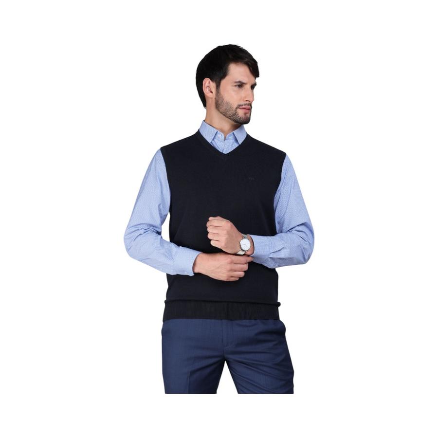 Sweater Sin Mangas Hombre Arrow Regular Fit Azul Marino