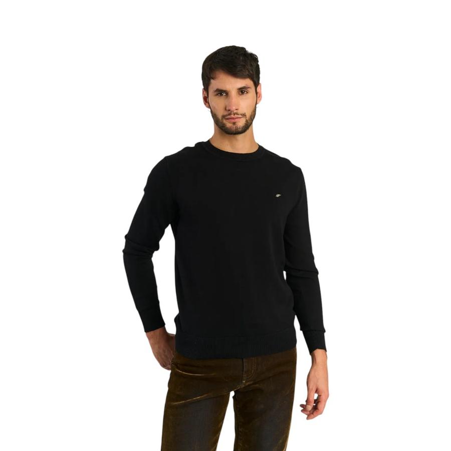 Sweater Hombre Ellus Cuello Regular Basico Negro